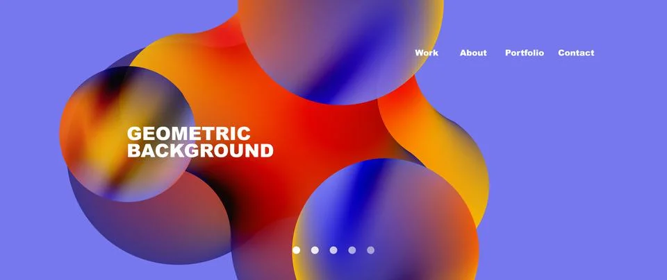 Liquid shapes with flowing gradient colors. Round elements and circles. Vector Stock Illustration