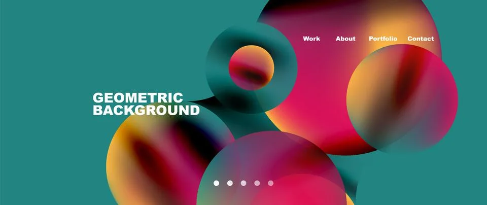 Liquid shapes with flowing gradient colors. Round elements and circles. Vector 스톡 일러스트