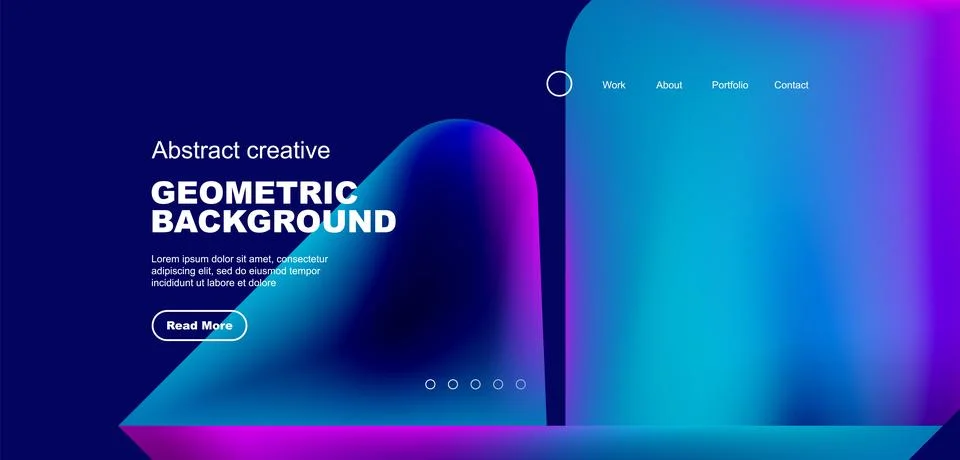 Liquid shapes with flowing gradient colors. Geometric circle round triangles Stock Illustration