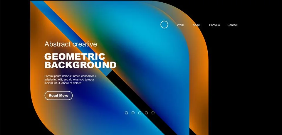 Liquid shapes with flowing gradient colors. Geometric circle round triangles Stock Illustration