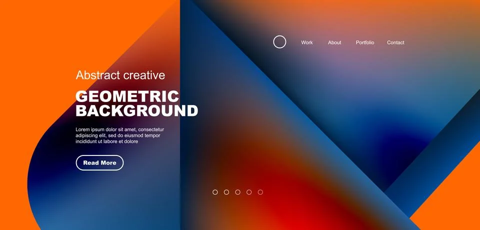Liquid shapes with flowing gradient colors. Geometric circle round triangles Stock Illustration