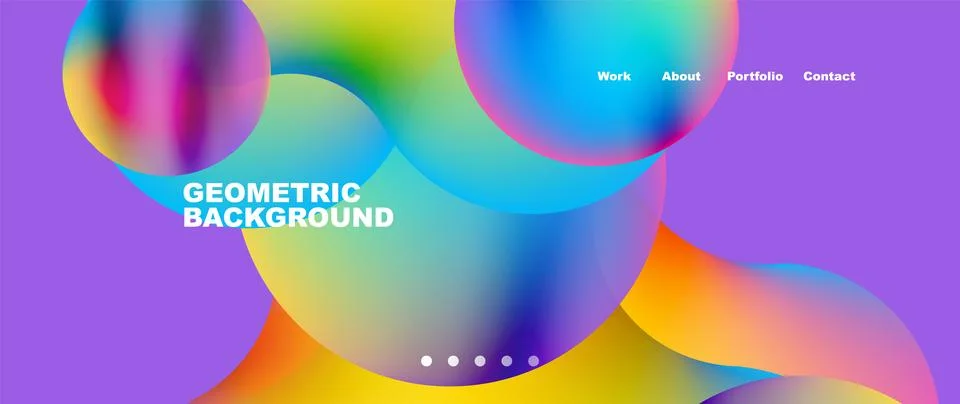 Liquid shapes with flowing gradient colors. Round elements and circles. Vector Stock Illustration