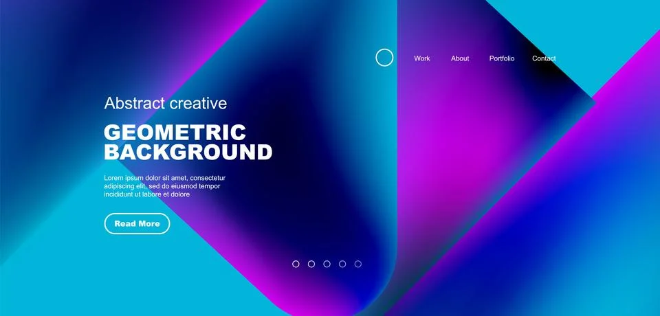Liquid shapes with flowing gradient colors. Geometric circle round triangles Stock Illustration