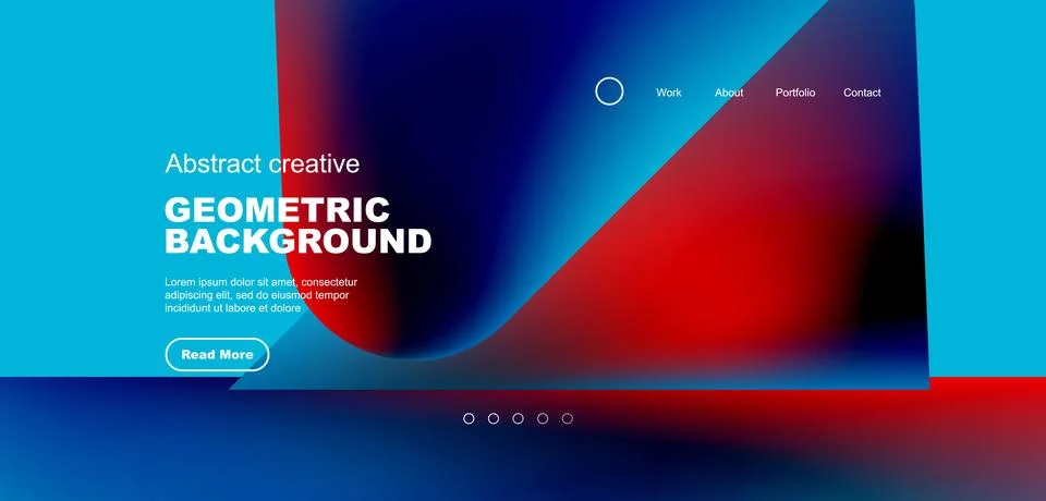 Liquid shapes with flowing gradient colors. Geometric circle round triangles Stock Illustration