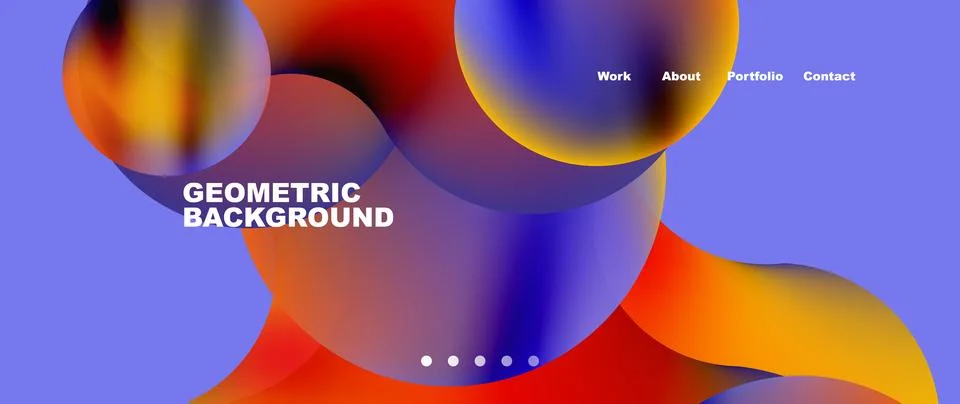 Liquid shapes with flowing gradient colors. Round elements and circles. Vector Illustrazione stock