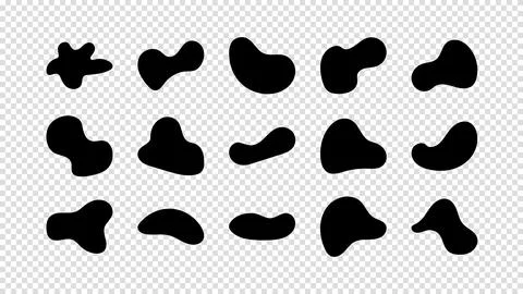 Liquid shapes, round abstract elements. Simple blotch water forms. Abstract.. Stock Illustration