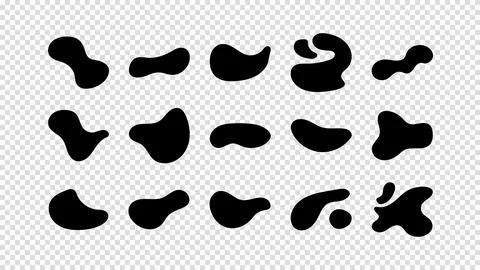 Liquid shapes, round abstract elements. Simple blotch water forms. Abstract o Stockillustratie