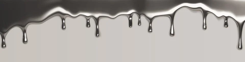 Liquid silver drip border illustration Illustrazione stock