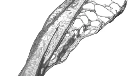 Liquid silver flowing, alpha channel included (FULL HD) 스톡 동영상 40666998