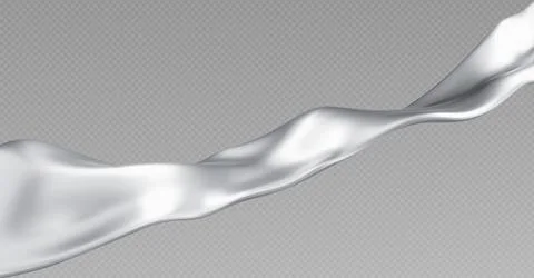 Liquid silver line on transparent background Stock Illustration