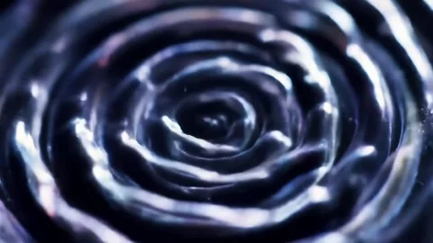 Liquid Silver Rippling Abstract Pattern Slow Motion Macro Stock Footage 313348701