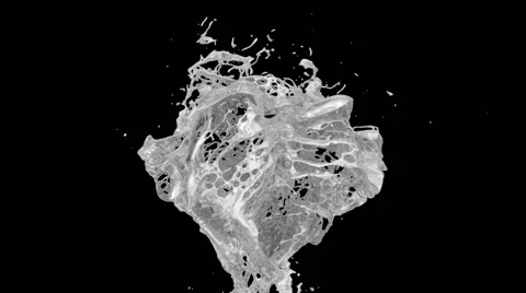 Liquid silver splashing in slow motion - on black, alpha included (FULL HD) Vídeos de archivo 68011839