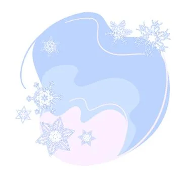 Liquid sky with snowflakes concept. Copy space Season Outdoor abstract vector Stock Illustration