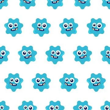 Liquid smile monster seamless pattern textile print. repeat pattern backgroun Illustrazione stock