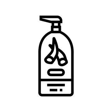 Liquid soap aloe vera label line icon vector illustration Stock Illustration