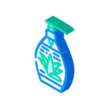 Liquid soap aloe vera label isometric icon vector illustration Stock Illustration