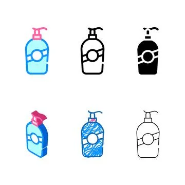 Liquid soap bottle color concepts icon vector Stock Illustration