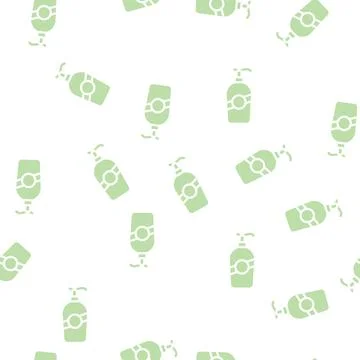 Liquid soap bottle glyph vector seamless pattern 스톡 일러스트
