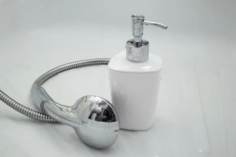 Liquid soap in a bottle Stock Photos