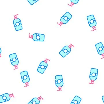 Liquid soap bottle vector seamless pattern Illustrazione stock