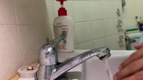 Liquid soap dispenser and rubbing and wash hands to disinfect Stock Footage 263227799
