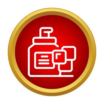 Liquid soap dispenser bottle with bubbles icon Stock Illustration