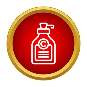 Liquid soap dispenser bottle with pump icon Stock Illustration