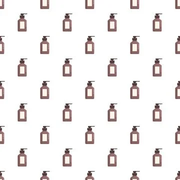 Liquid soap dispenser bottle repeating pattern background Illustrazione stock