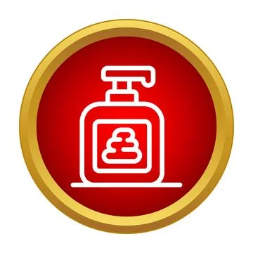 Liquid soap dispenser pump bottle outline icon Stock Illustration