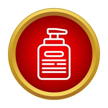 Liquid soap dispenser pump bottle icon in circle Stock Illustration