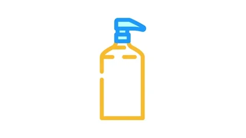 Liquid soap dispenser pump color icon animation Stock Footage 327256365