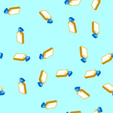Liquid soap dispenser pump isometric icon seamless pattern Illustrazione stock