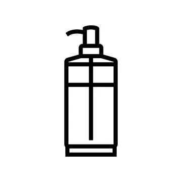 Liquid soap dispenser pump line icon vector illustration Stock Illustration