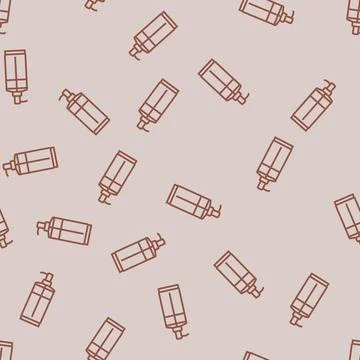 Liquid soap dispenser pump line seamless pattern Stock Illustration