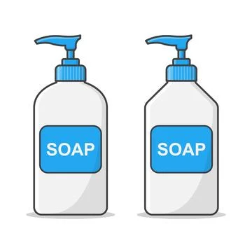 Liquid Soap Dispenser Pump Plastic Bottle Vector Icon Illustration. Bottle .. Stock Illustration