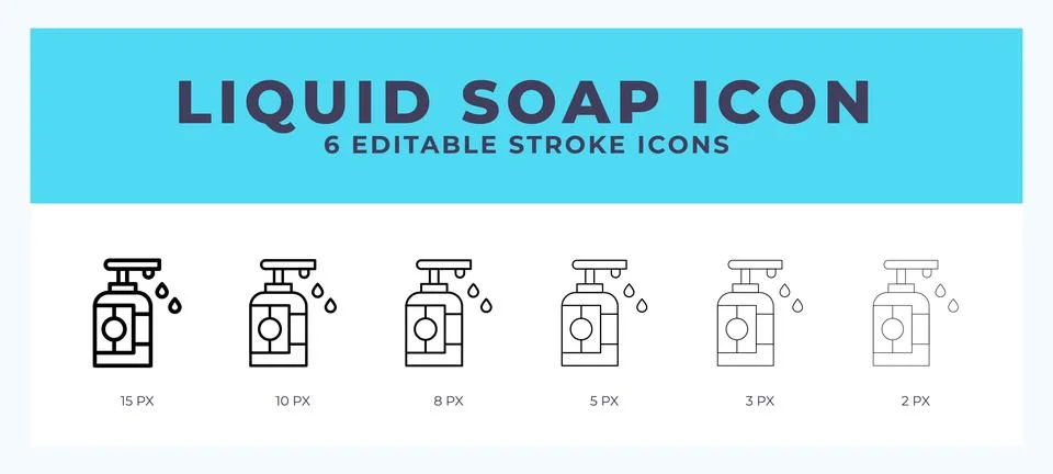 Liquid soap icon vector illustration. With editable stroke for web. App and.. Stock Illustration
