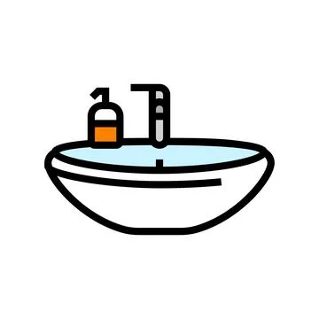 Liquid soap next sink color icon vector illustration Stock Illustration
