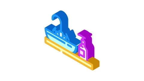 Liquid soap next sink isometric icon animation Stock Footage 327275203