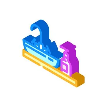 Liquid soap next sink isometric icon vector illustration 스톡 일러스트