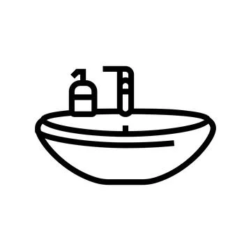 Liquid soap next sink line icon vector illustration Stock Illustration