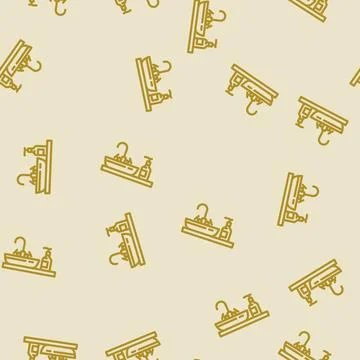 Liquid soap next sink line vector seamless pattern Illustrazione stock