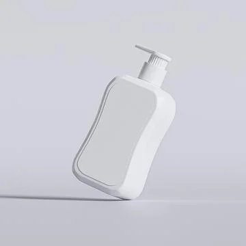 Liquid soap packaging with blank label white color isolated on gray backgrou Illustrazione stock