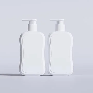 Liquid soap packaging with blank label white color isolated on gray backgrou 스톡 일러스트