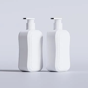 Liquid soap packaging with blank label white color isolated on gray backgrou Illustrazione stock