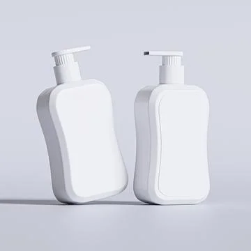 Liquid soap packaging with blank label white color isolated on gray backgrou Stock Illustration
