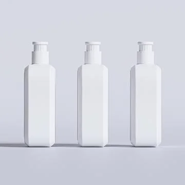Liquid soap packaging with blank label white color isolated on gray backgrou Illustrazione stock