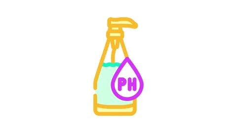 Liquid soap ph balance symbol color icon animation Stock Footage 327256335