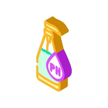 Liquid soap ph balance symbol isometric icon vector illustration Stock Illustration