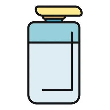 Liquid soap pump dispenser bottle outline icon Stock Illustration