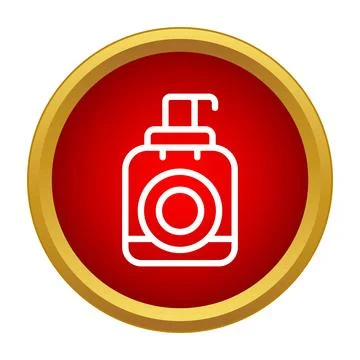 Liquid soap pump dispenser icon in red circle Stock Illustration